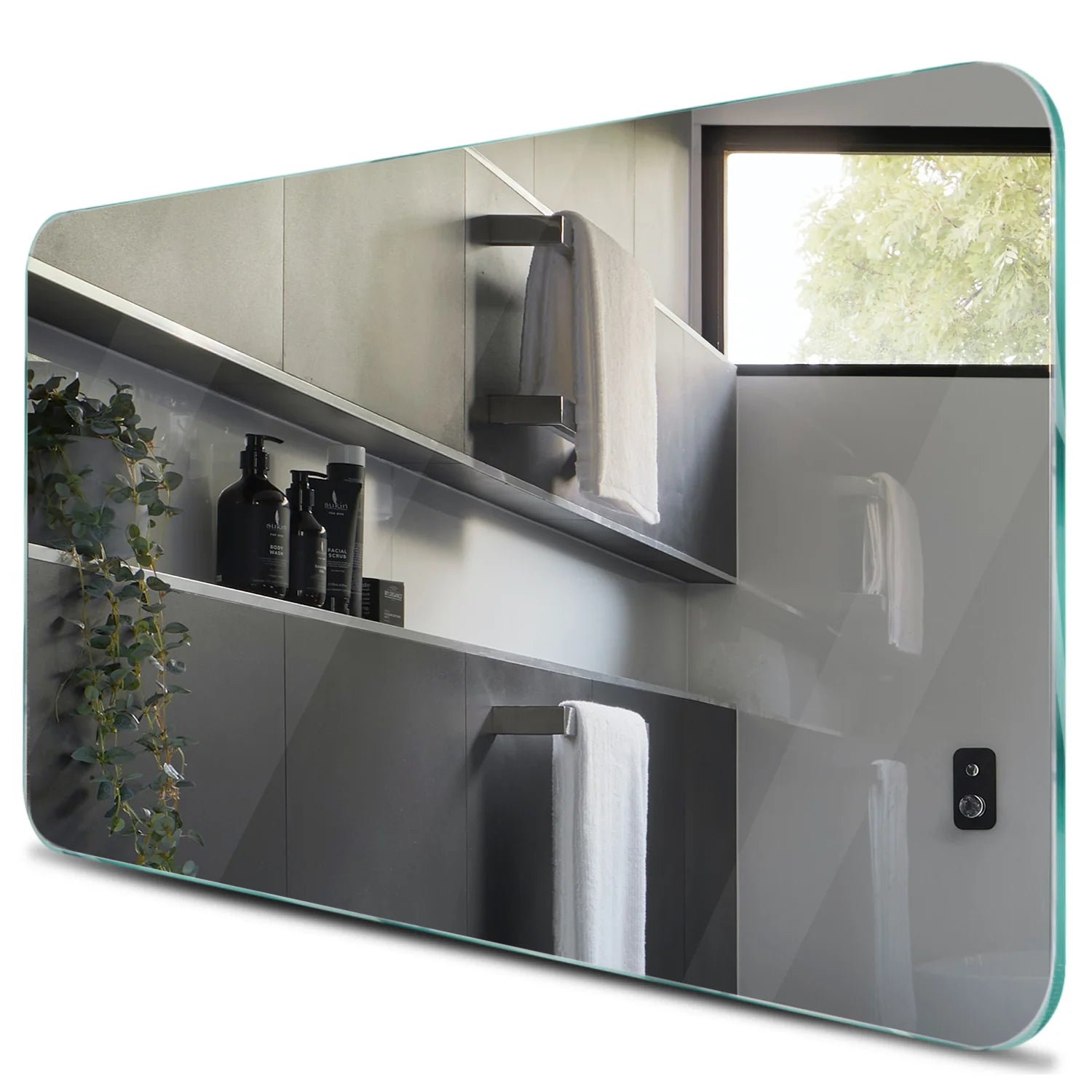 Oglinda simpla luft 10 mm Orizontala colturi rotunjite R85 mm, Reyze (BF)